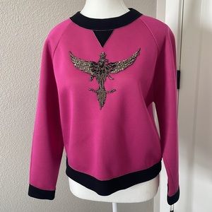 Cavalli Class Fuchsia Sweatshirt Size 6 Made in Italy